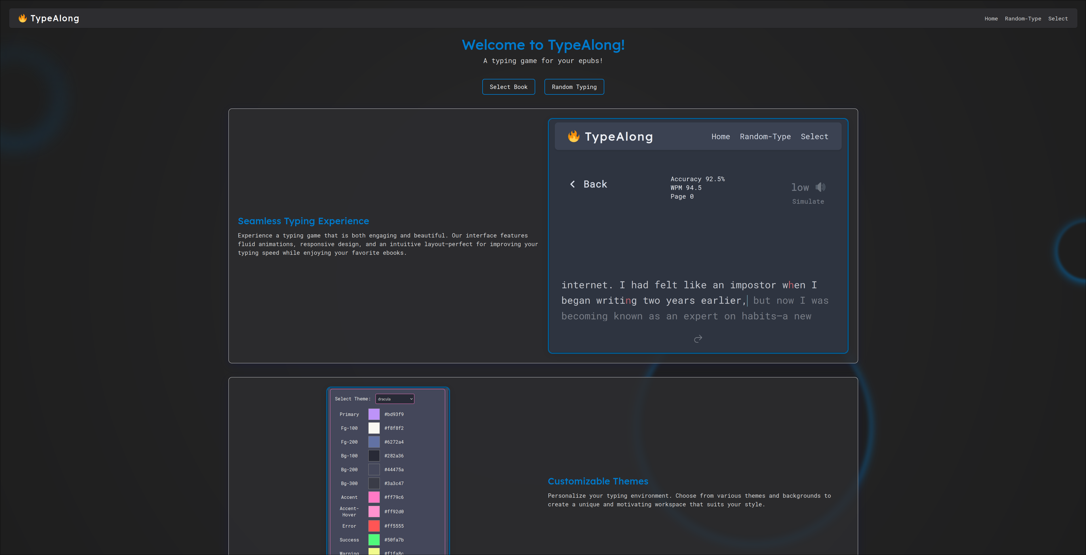 Screenshot of TypeAlong